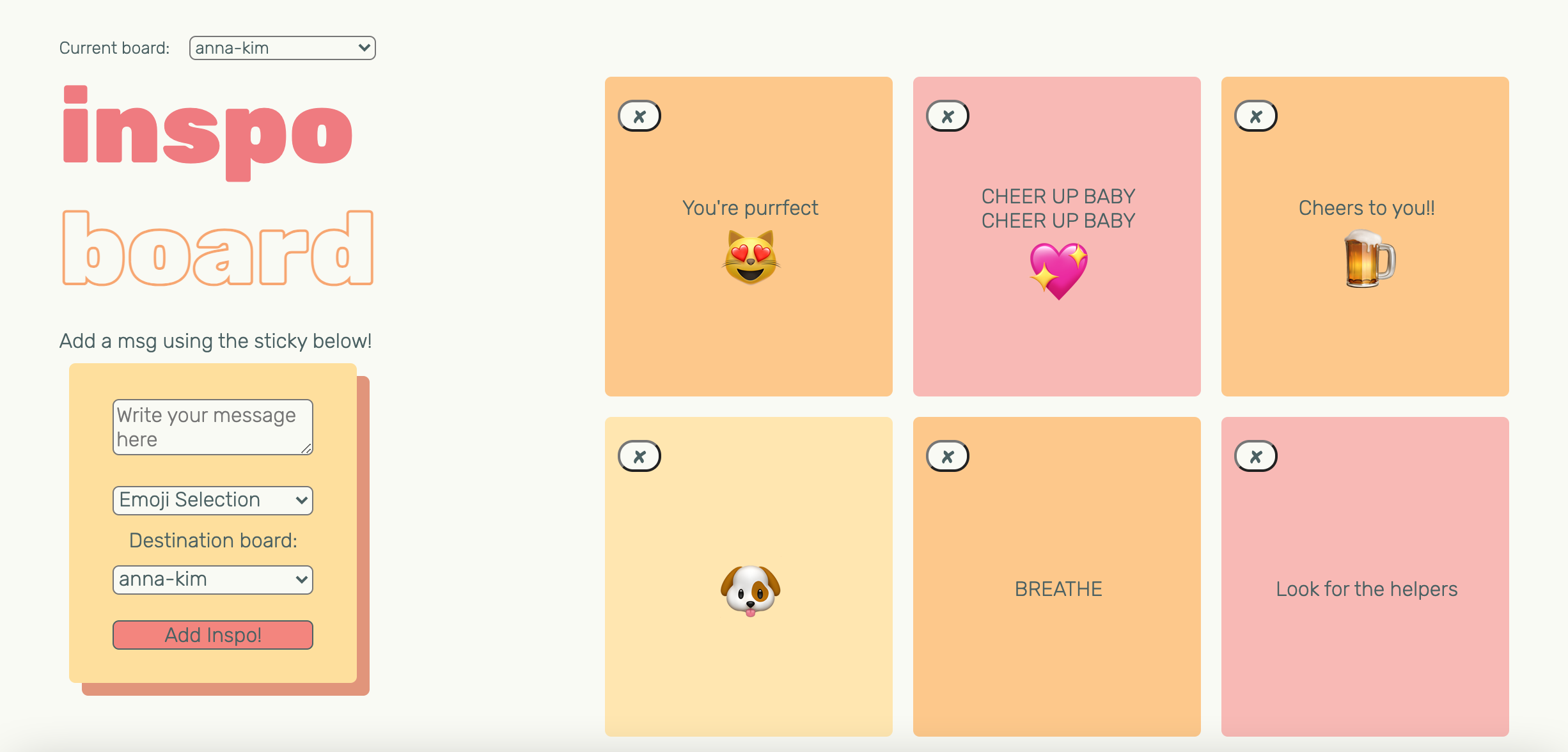 Inspiration Board Project